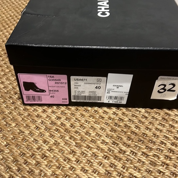 Chanel Patent Leather lace up black booties with a side zip with 2 inch heel - Picture 7 of 12